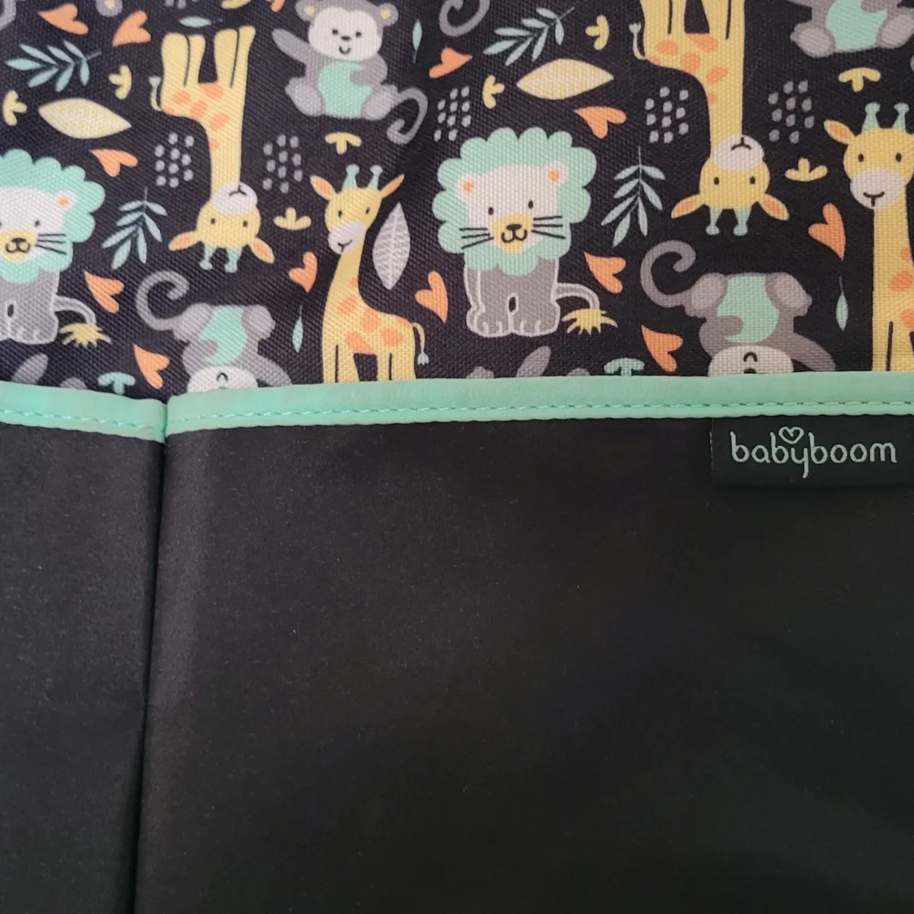 Babymel Black and Mint Jungle Print Crossbody Bag/Tote